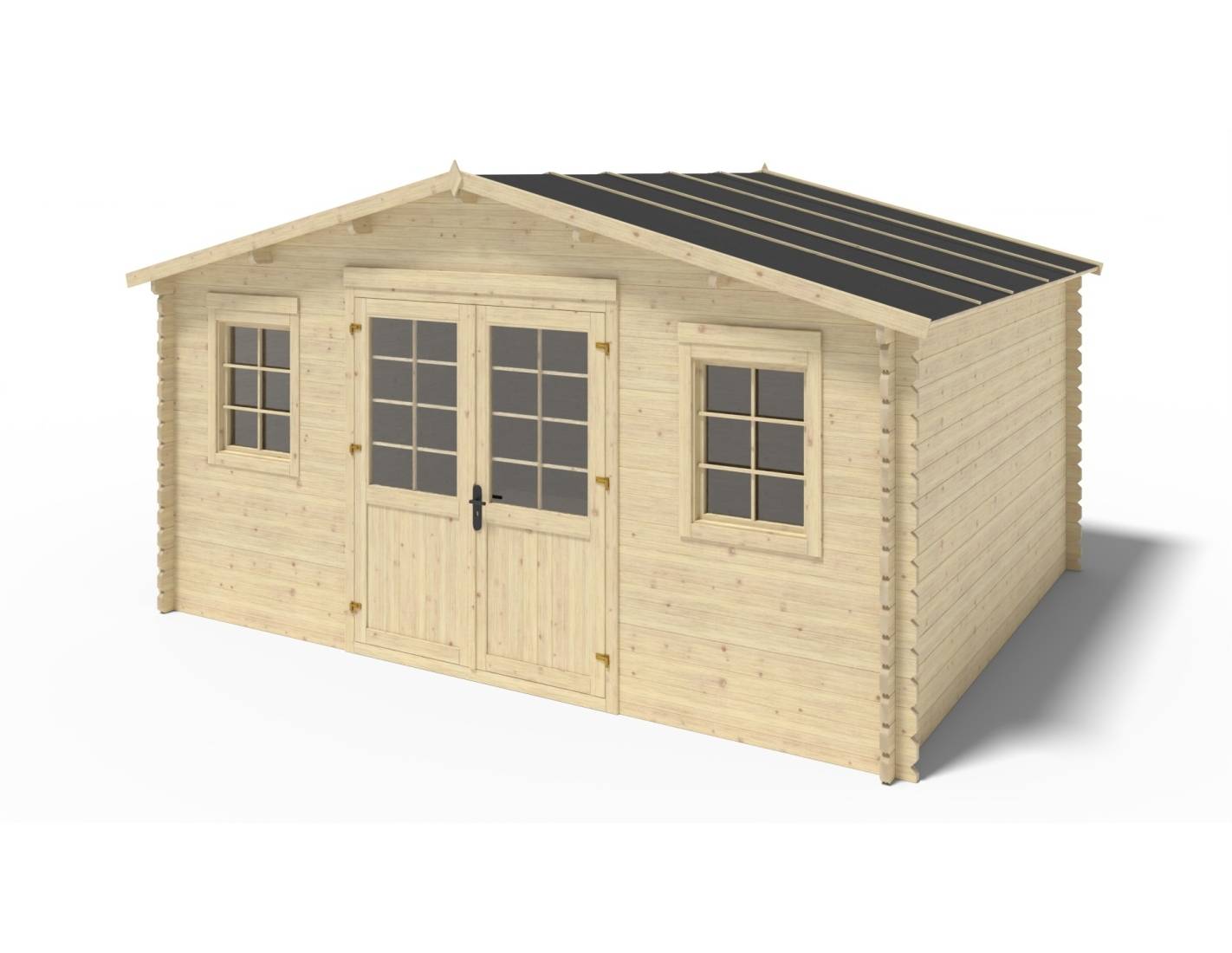 Altanka - Abri de jardin en bois - 5x4 m + terrasse avec balustrade et avant-toit en bois - 30 m2 - DOM598+DOM613+DOM615+POD04 - ALTANKA - Imagen 3