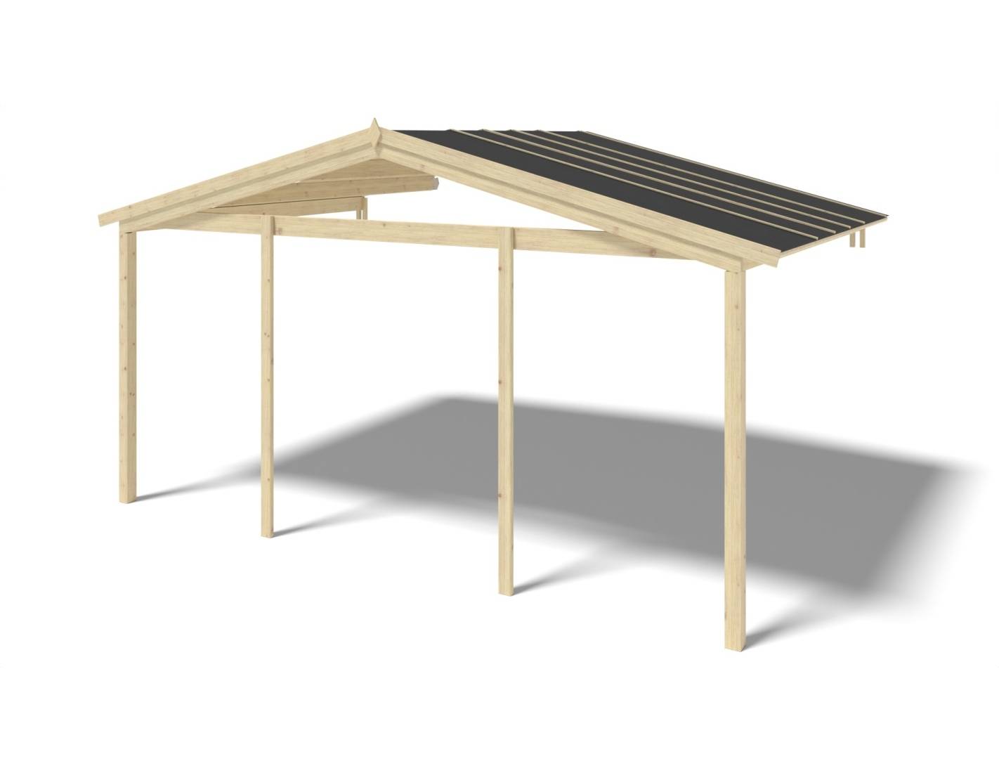 Altanka - Abri de jardin en bois - 5x4 m + terrasse avec balustrade et avant-toit en bois - 30 m2 - DOM598+DOM613+DOM615+POD04 - ALTANKA - Imagen 4