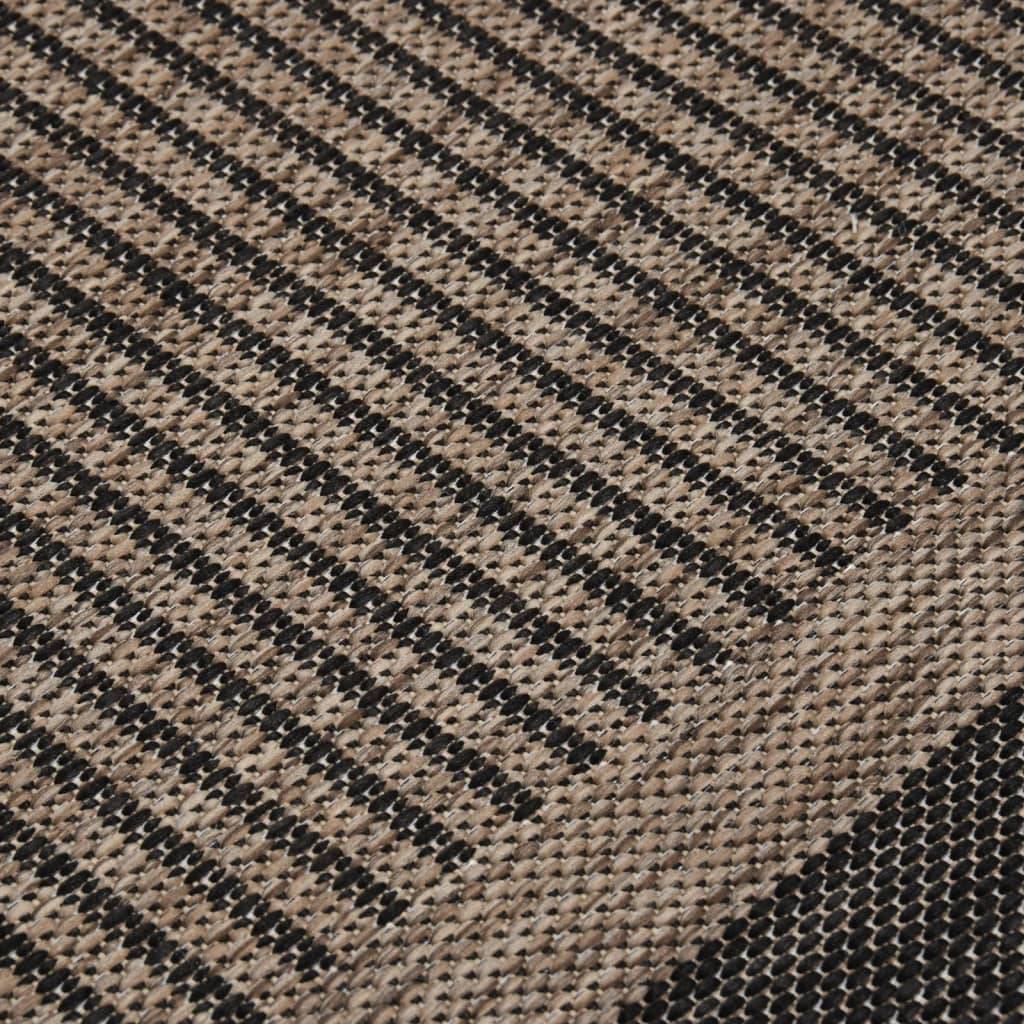 ComfortXL - Tapis de Couloir Extérieur Tissage Plat en PP Résistant Intempéries Marron Foncé 80x250 cm – ComfortXL Outdoor Living - Image 5
