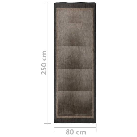ComfortXL - Tapis de Couloir Extérieur Tissage Plat en PP Résistant Intempéries Marron Foncé 80x250 cm – ComfortXL Outdoor Living - Image 6