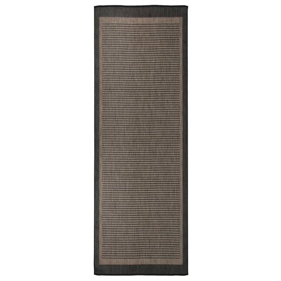 ComfortXL - Tapis de Couloir Extérieur Tissage Plat en PP Résistant Intempéries Marron Foncé 80x250 cm – ComfortXL Outdoor Living - Image 1