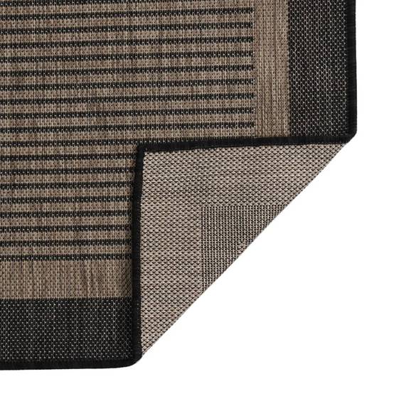 ComfortXL - Tapis de Couloir Extérieur Tissage Plat en PP Résistant Intempéries Marron Foncé 80x250 cm – ComfortXL Outdoor Living - Image 2