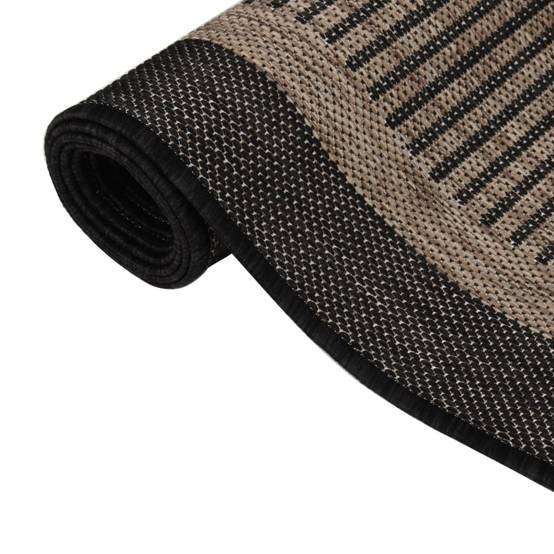 ComfortXL - Tapis de Couloir Extérieur Tissage Plat en PP Résistant Intempéries Marron Foncé 80x250 cm – ComfortXL Outdoor Living - Image 3