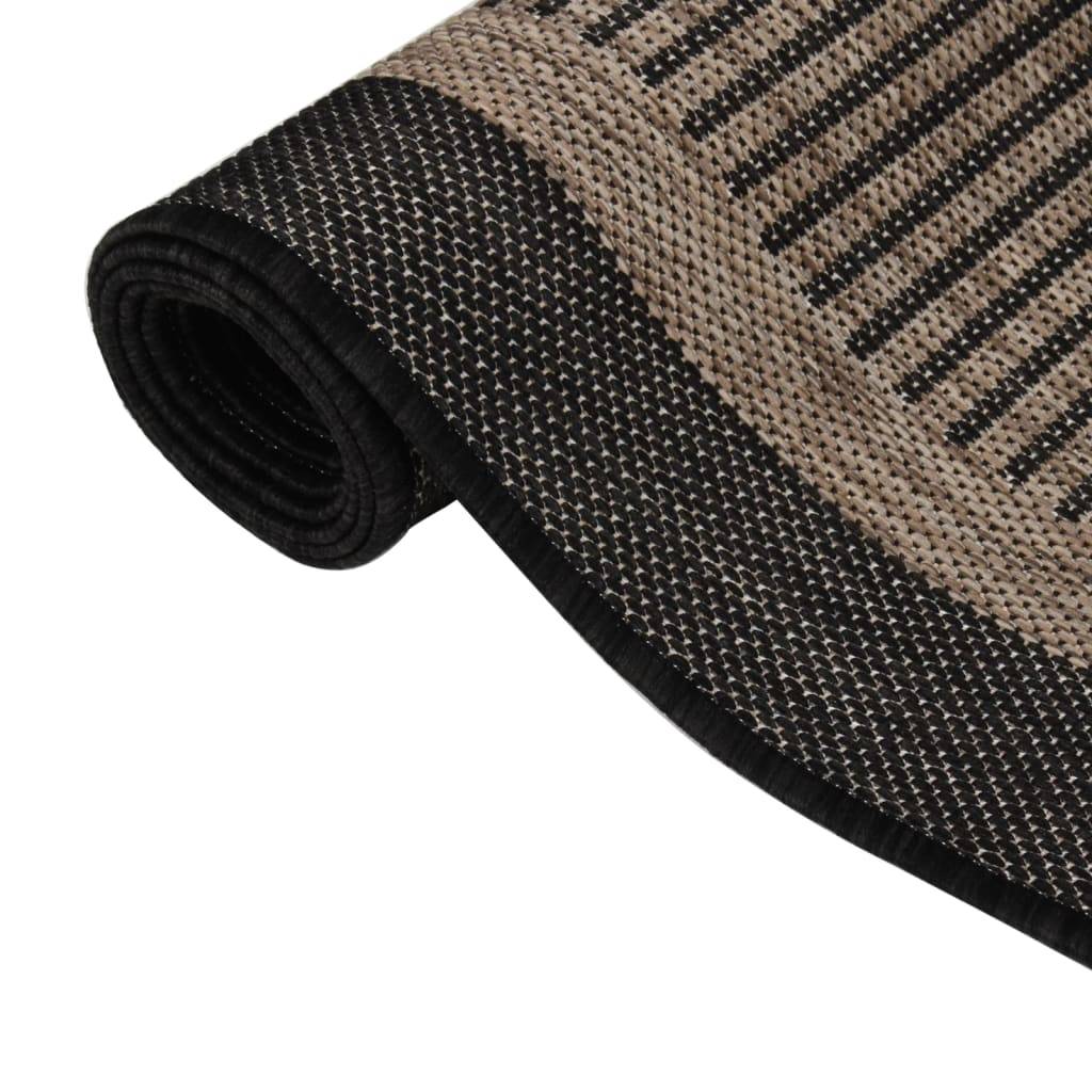 ComfortXL - Tapis de Couloir Extérieur Tissage Plat en PP Résistant Intempéries Marron Foncé 80x250 cm – ComfortXL Outdoor Living - Image 3