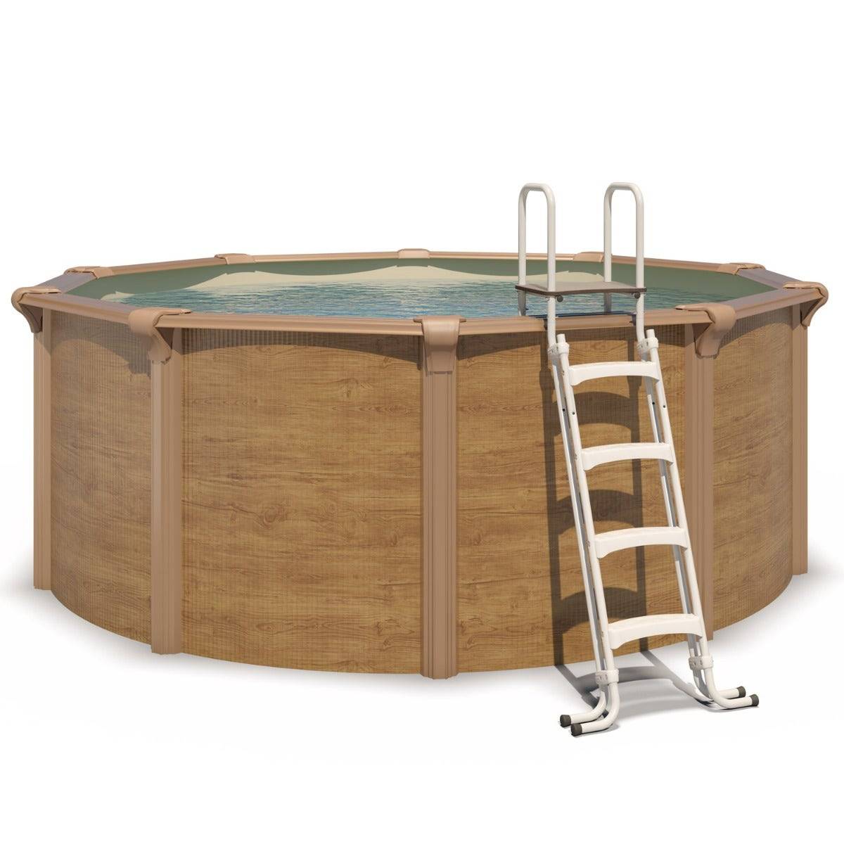 Piscine hors sol acier ronde Ø 3,65 x 1,32 m aspect bois OSMOSE - Imagen 1