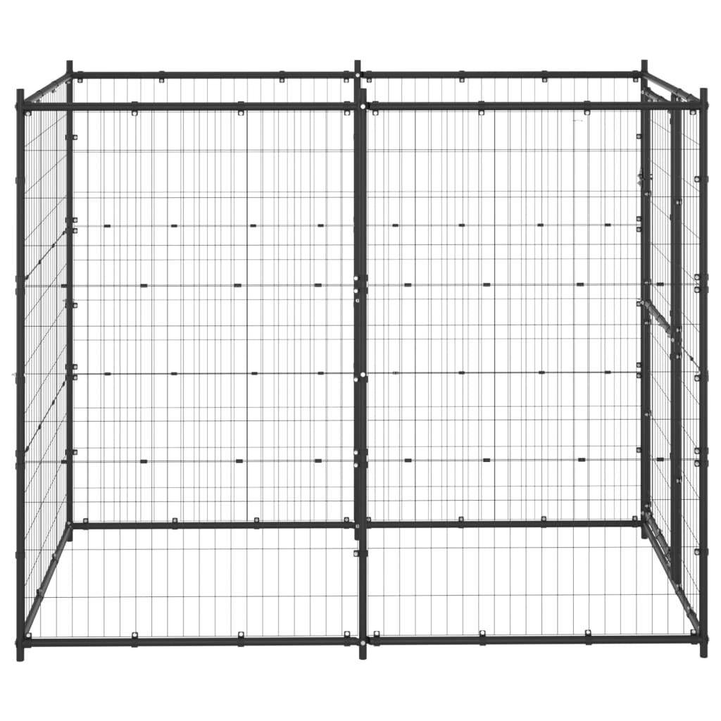 Helloshop26 - Chenil extérieur cage enclos parc animaux chien d'extérieur pour chiens acier 110 x 220 x 180 cm - Imagen 4