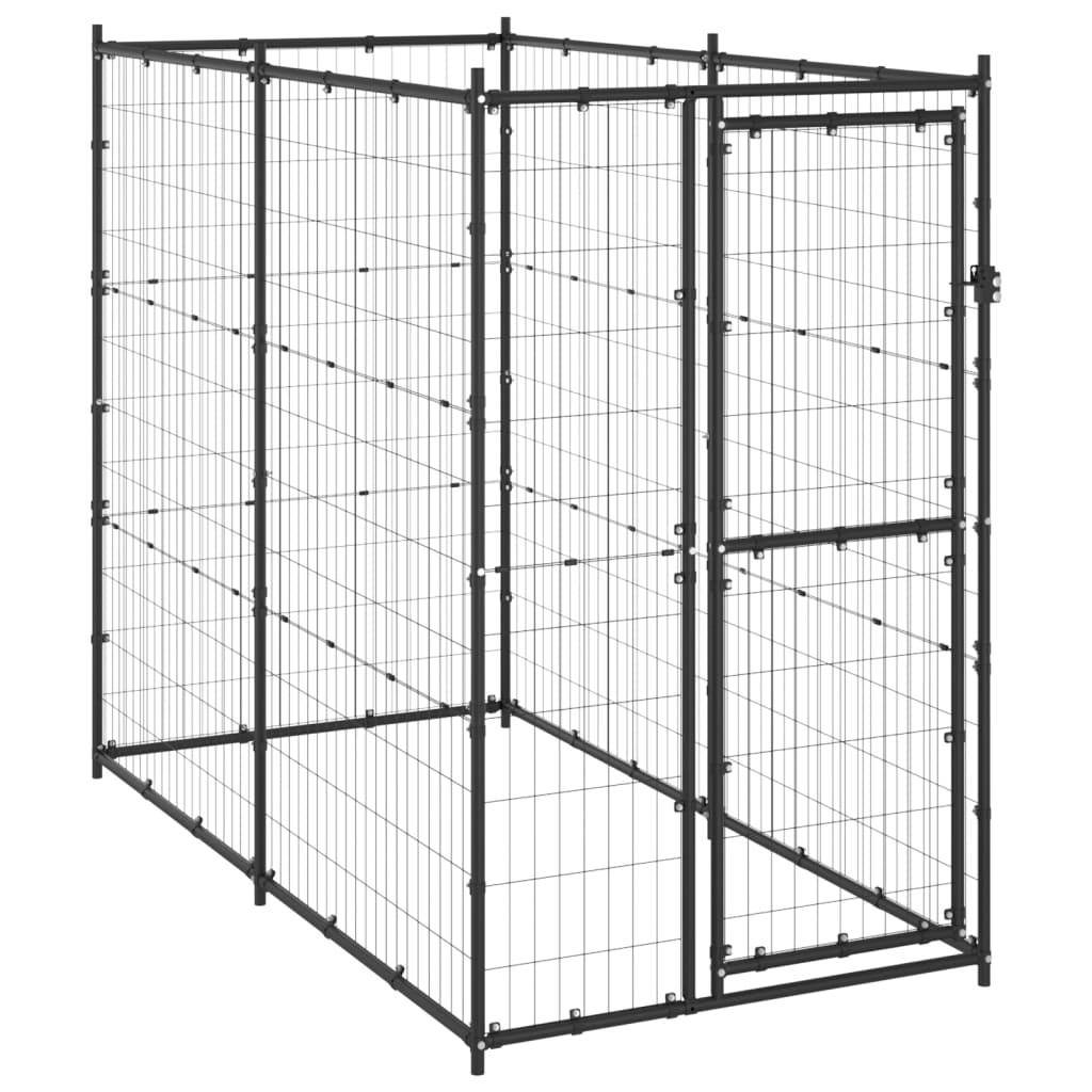 Helloshop26 - Chenil extérieur cage enclos parc animaux chien d'extérieur pour chiens acier 110 x 220 x 180 cm - Imagen 1