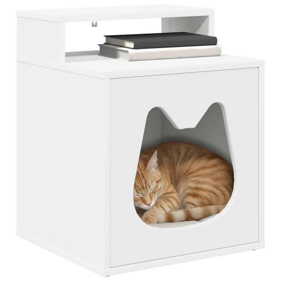 Petit Meuble Chat Bois Repos Blanc 53,5cm pour Petit Chat Universel - ComfortXL Outdoor Living - Image 3