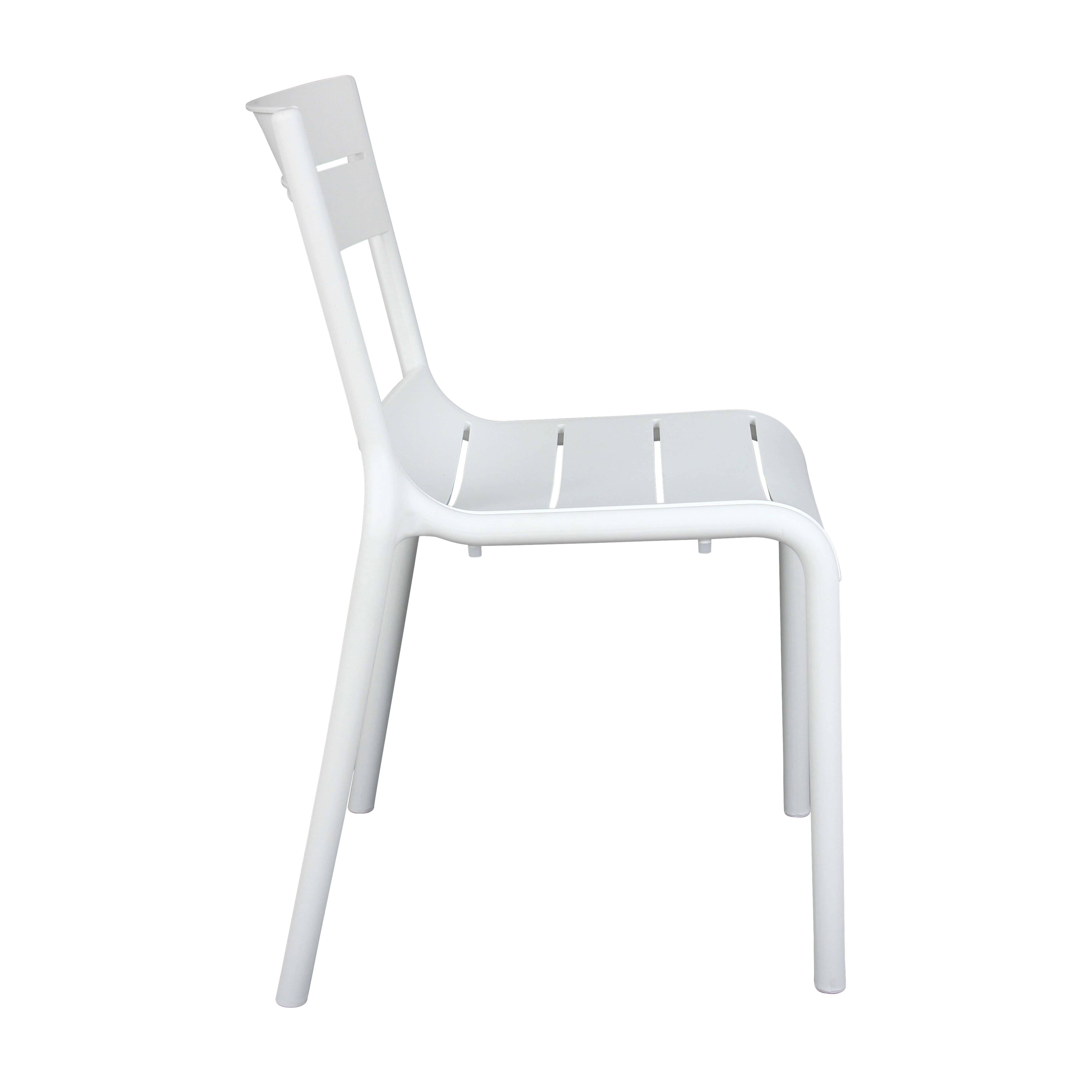 Oviala - Lot de 4 chaises de terrasse en plastique blanches Paname - Oviala - Imagen 5