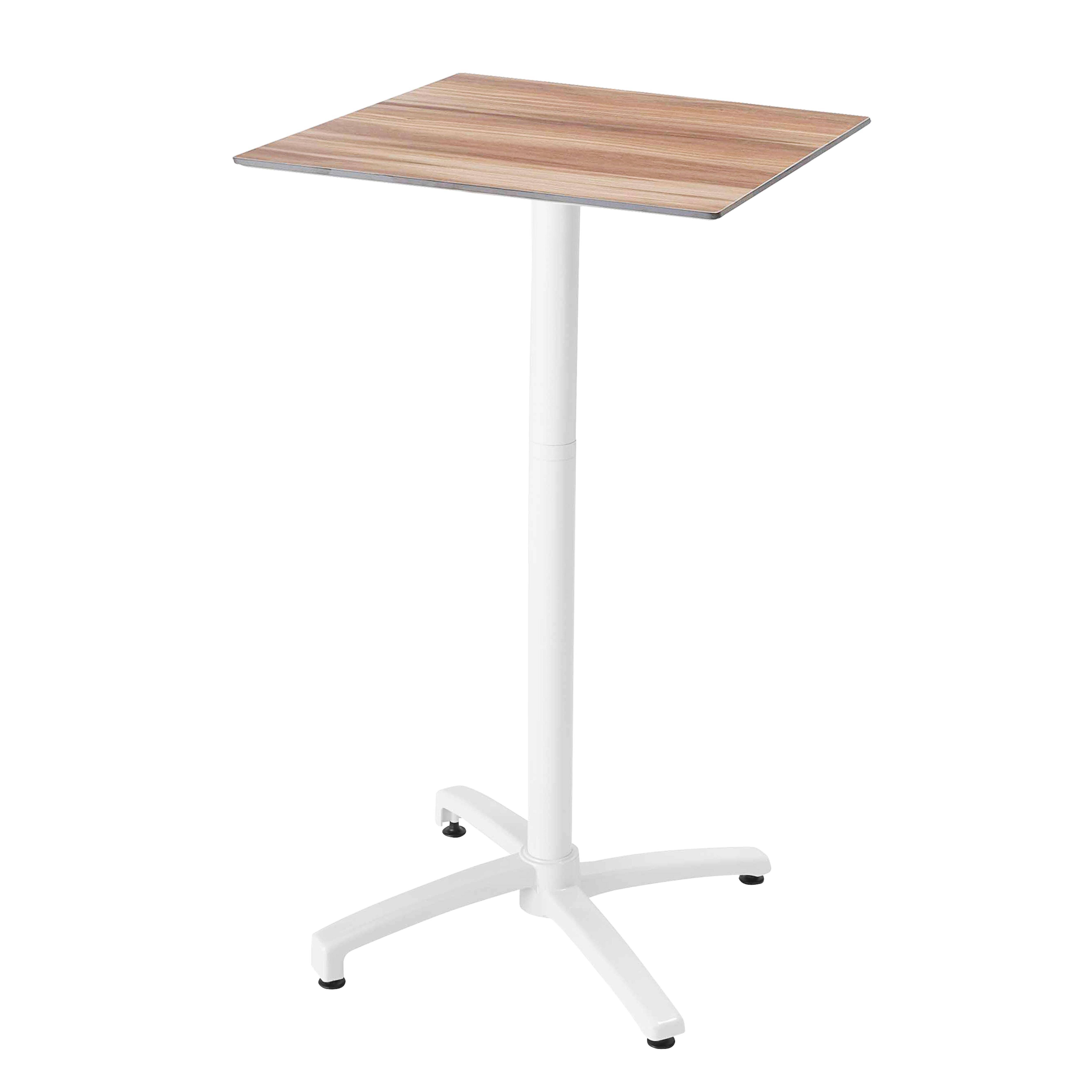 Oviala - Ensemble table haute stratifié chêne foncé et 2 chaises hautes blanc - Oviala - Imagen 2