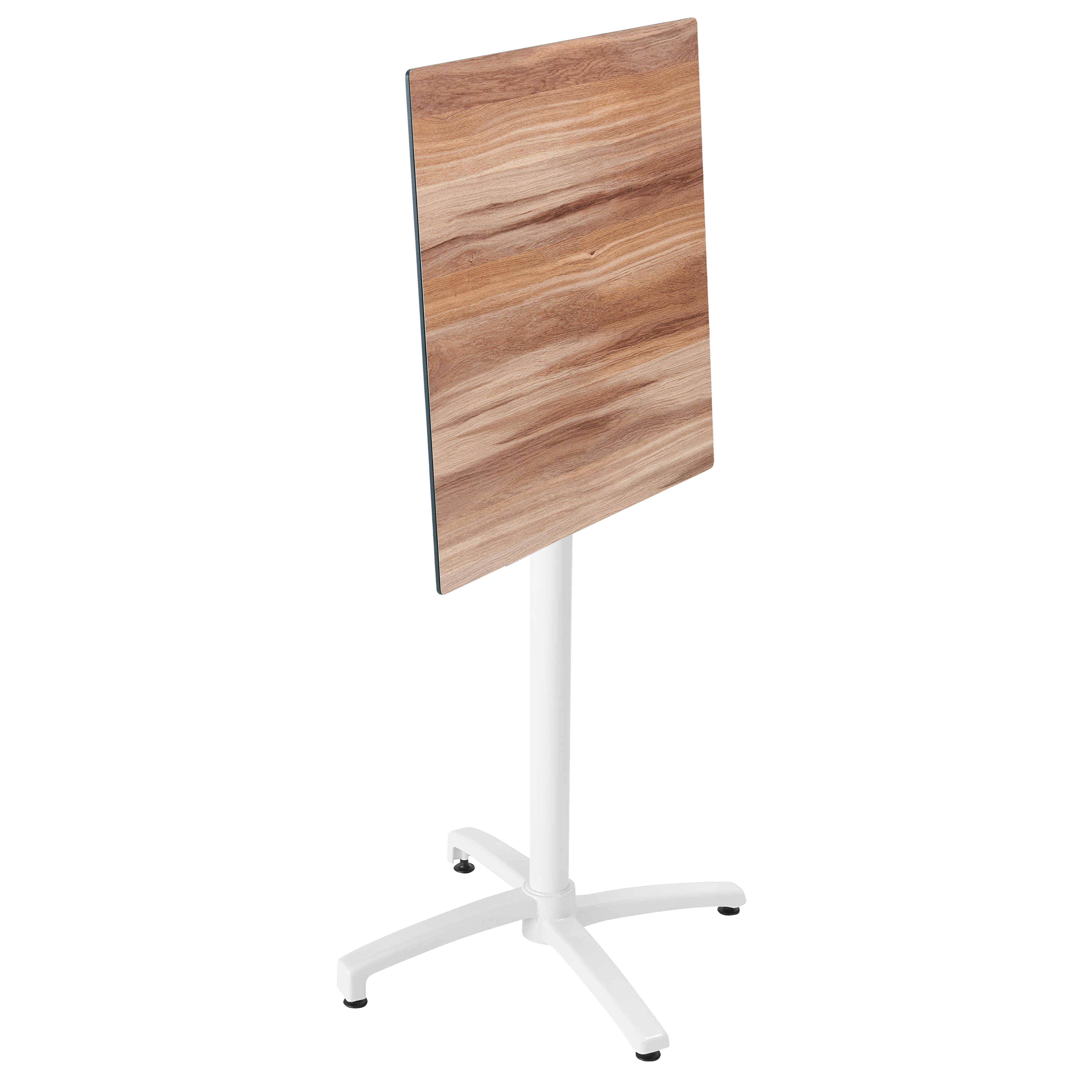Oviala - Ensemble table haute stratifié chêne foncé et 2 chaises hautes blanc - Oviala - Imagen 3