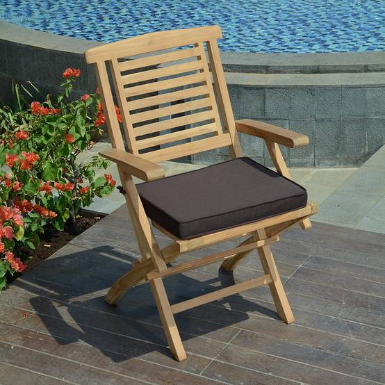 Coussin Chocolat pour chaises et fauteuils pliants - TECK'Attitude - Image 2