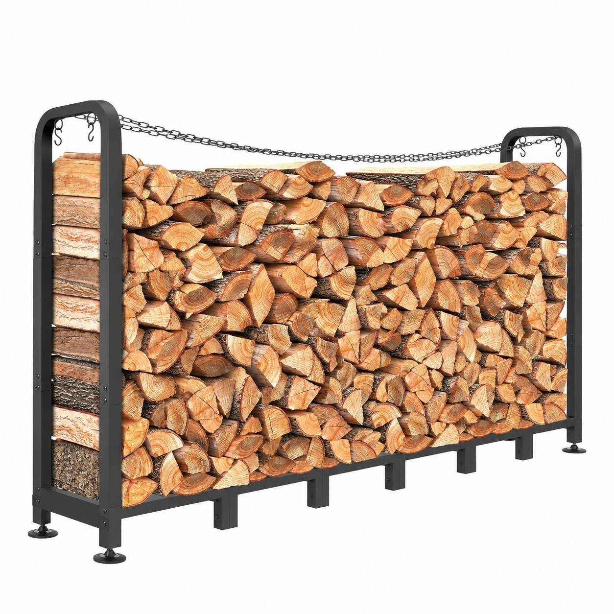 Support de Rangement Bois Métal Antirouille Extérieur Ajustable - Image 1