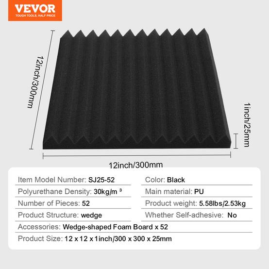 20 Pcs Coin de Bass Trap Panneau Acoustique Mousse D'Absorption Acoustique de Studio 12 x 12 x 20 Pcs Coin de Bass Trap Panneau Acoustique Mousse D'Absorption Acoustique de Studio 12 x 12 x