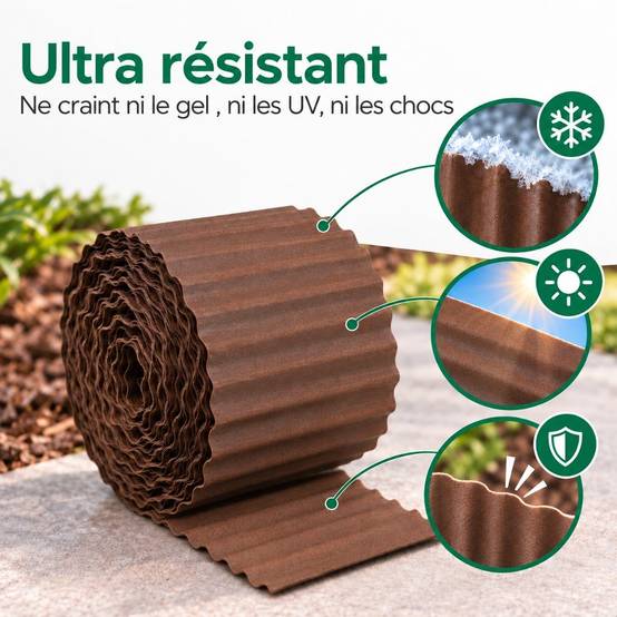 Terre Jardin - Bordure de jardin acier Corten 12 m × 16 cm sans entretien - Image 5