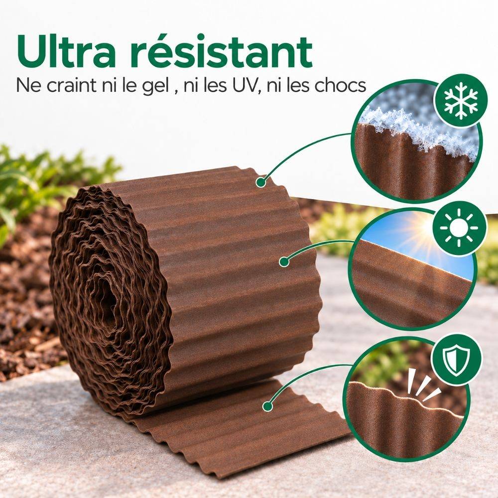 Terre Jardin - Bordure de jardin acier Corten 12 m × 16 cm sans entretien - Image 5