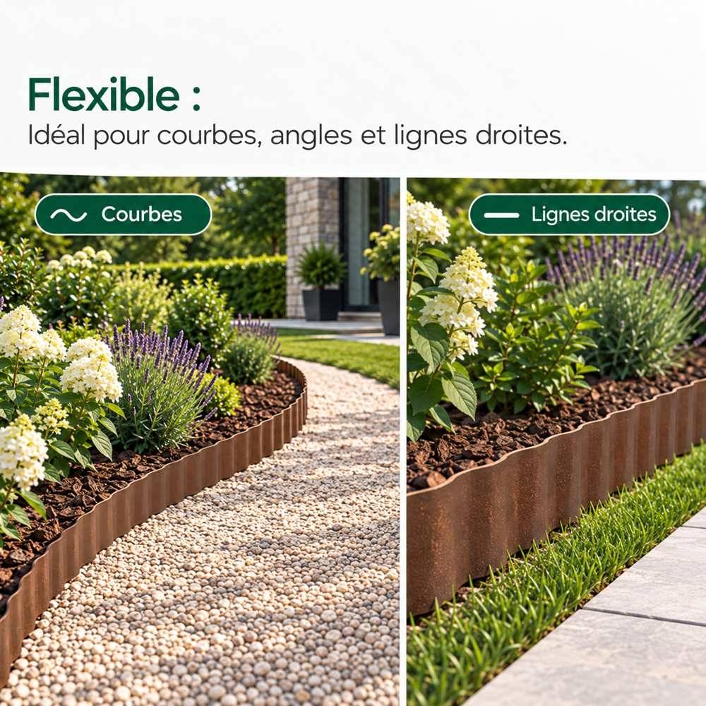 Terre Jardin - Bordure de jardin acier Corten 12 m × 16 cm sans entretien - Image 4