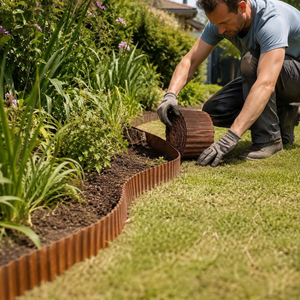 Terre Jardin - Bordure de jardin acier Corten 12 m × 16 cm sans entretien - Image 6