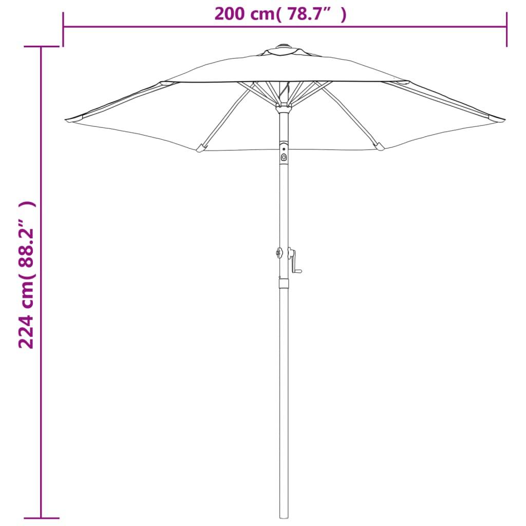 Maison Chic - Parasol de jardin | Parasol d'extérieur | Parasol Noir 200x224 cm Aluminium Maison Chic - Image 8
