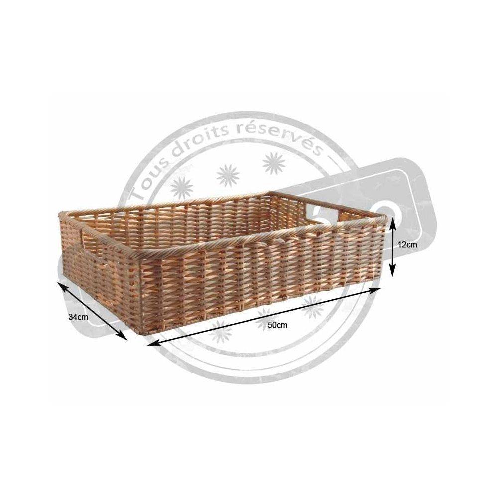 Aubry Gaspard - Panière en rotin synthétique avec passe-main Longueur 50cm - Imagen 4