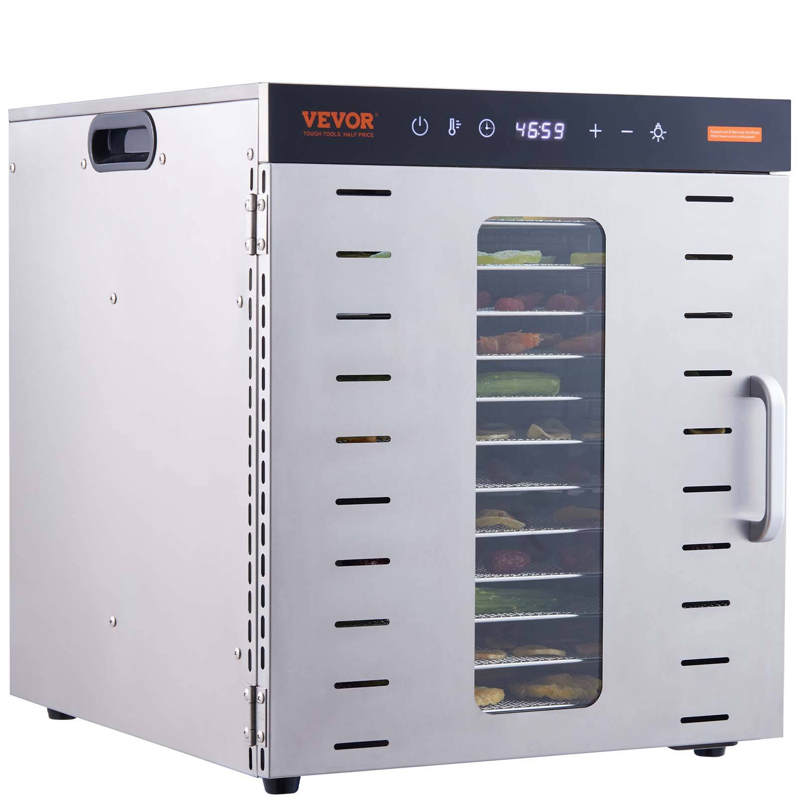 VEVOR Déshydrateur Alimentaire 10 Plateaux Inox 1 kW, Température Réglable 30-90°C, Minuterie 48 h. - Image 1