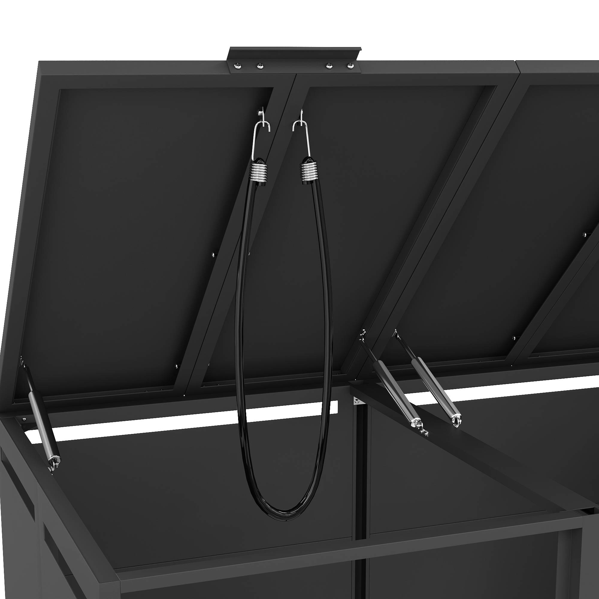 Cache-poubelle acier galvanisé jardin couvercle hydraulique gris bois 132x80x120cm - ComfortXL Outdoor Living - Image 7