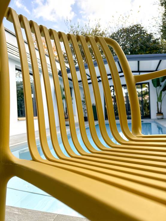 Fauteuil de jardin empilable en Polypropylène - Jaune moutarde - TIAGO - Image 5