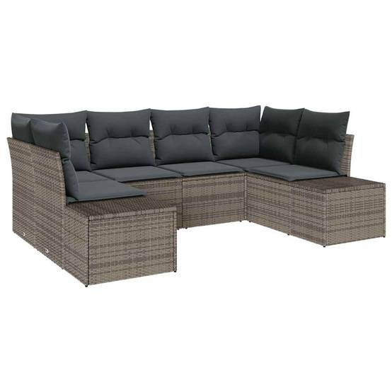 ComfortXL - Salon de Jardin 6 Places en Résine Tressée Modulable avec Coussins pour Extérieur Gris – ComfortXL Outdoor Living - Image 2