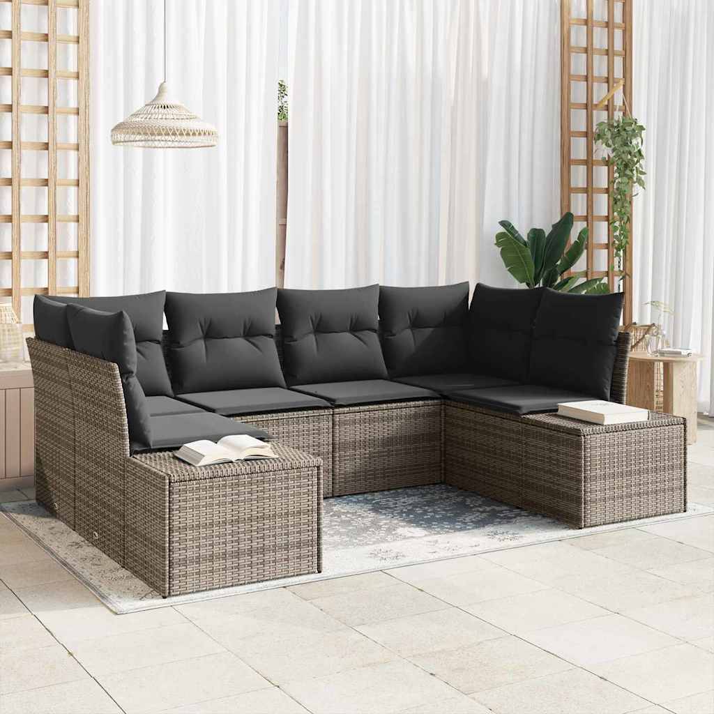 ComfortXL - Salon de Jardin 6 Places en Résine Tressée Modulable avec Coussins pour Extérieur Gris – ComfortXL Outdoor Living - Image 1