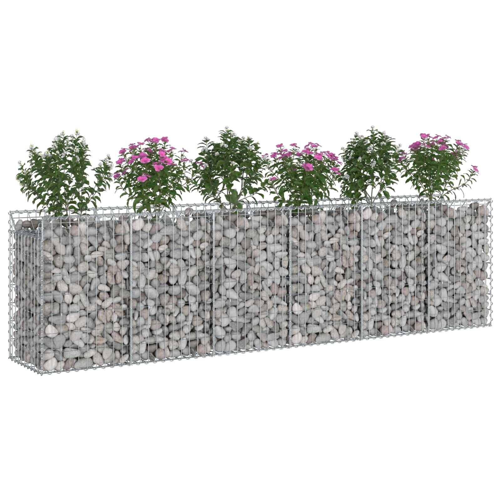 Lit surélevé gabion acier argenté 300 x 50 x 80 cm - PANGIVO - Image 3