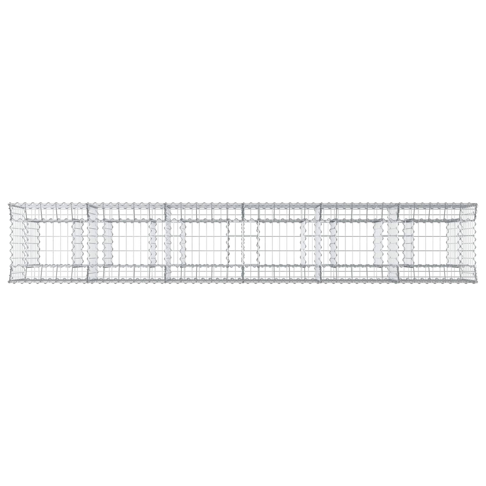 Lit surélevé gabion acier argenté 300 x 50 x 80 cm - PANGIVO - Image 7