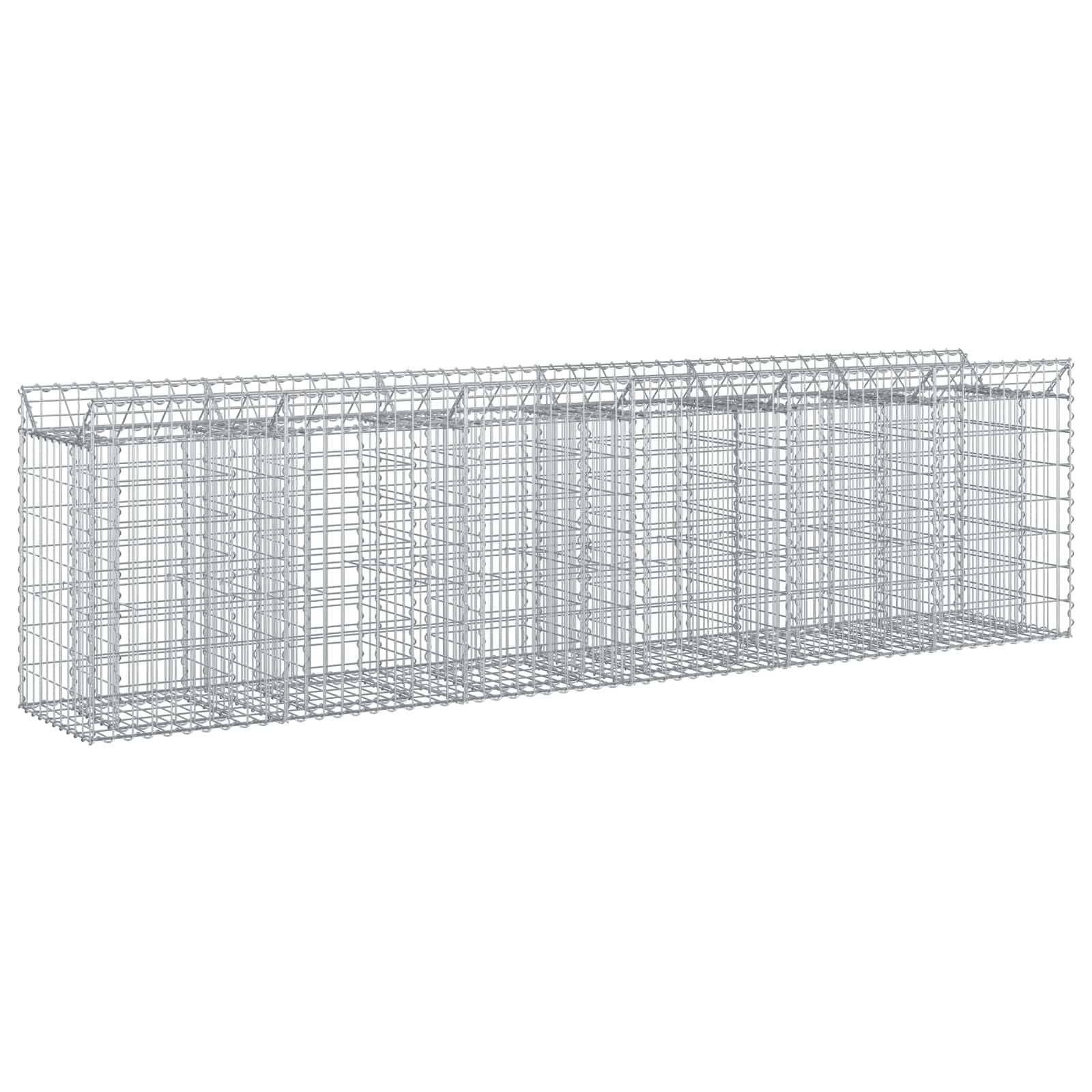 Lit surélevé gabion acier argenté 300 x 50 x 80 cm - PANGIVO - Image 2