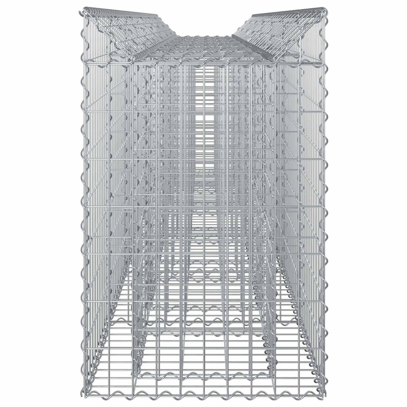 Lit surélevé gabion acier argenté 300 x 50 x 80 cm - PANGIVO - Image 6