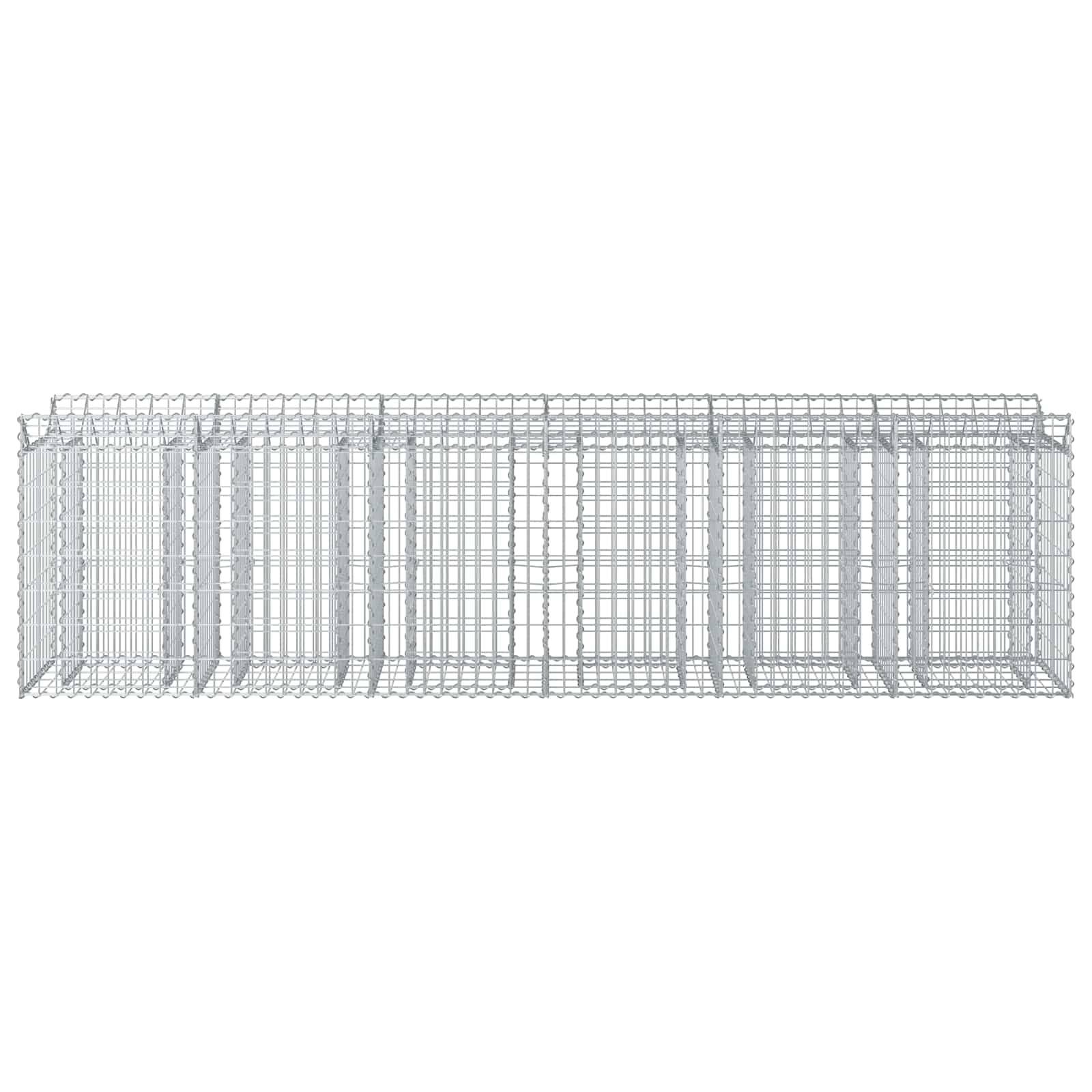 Lit surélevé gabion acier argenté 300 x 50 x 80 cm - PANGIVO - Image 5