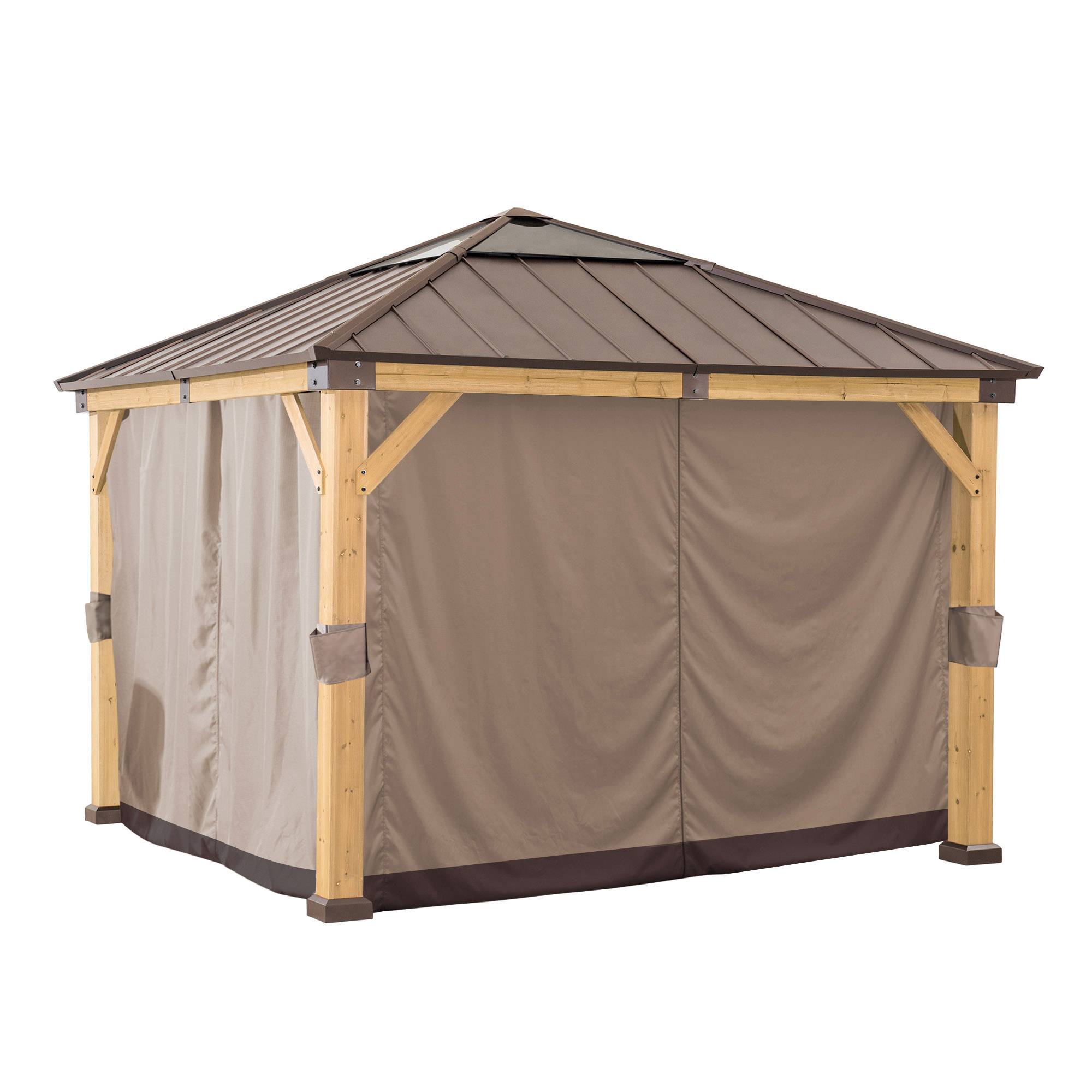 Rideau pour tonnelle en bois de cèdre 336cm x 336cm - Image 1