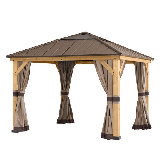 Rideau pour tonnelle en bois de cèdre 336cm x 336cm - Image 2