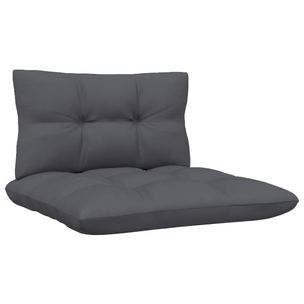 Helloshop26 - Salon de jardin meuble d'extérieur ensemble de mobilier 9 pièces avec coussins anthracite bois de pin - Imagen 3