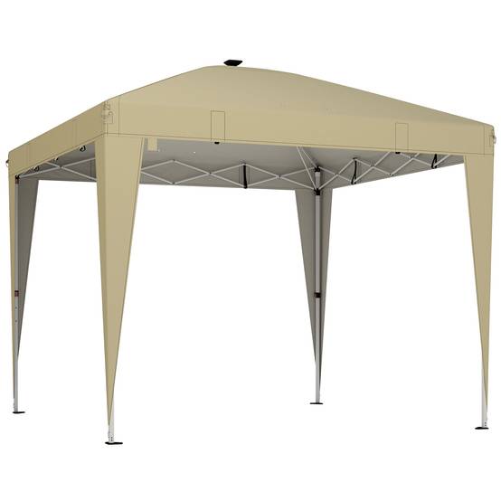 Outsunny - Tonnelle de jardin 3 x 3 m - éclairage central - hauteur réglable - protection solaire UPF 50+ - télécommande - crème - Outsunny - Image 1