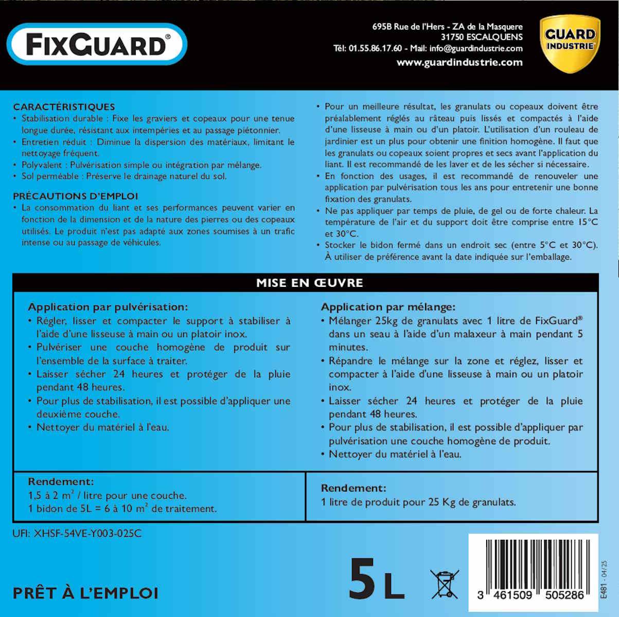 FixGuard - Liant fixateur de Graviers, Galets, Copeaux pour Ne Plus Ratisser- Fixe 3 Ans Les Pierres détachées - Résiste souffleur - Image 6