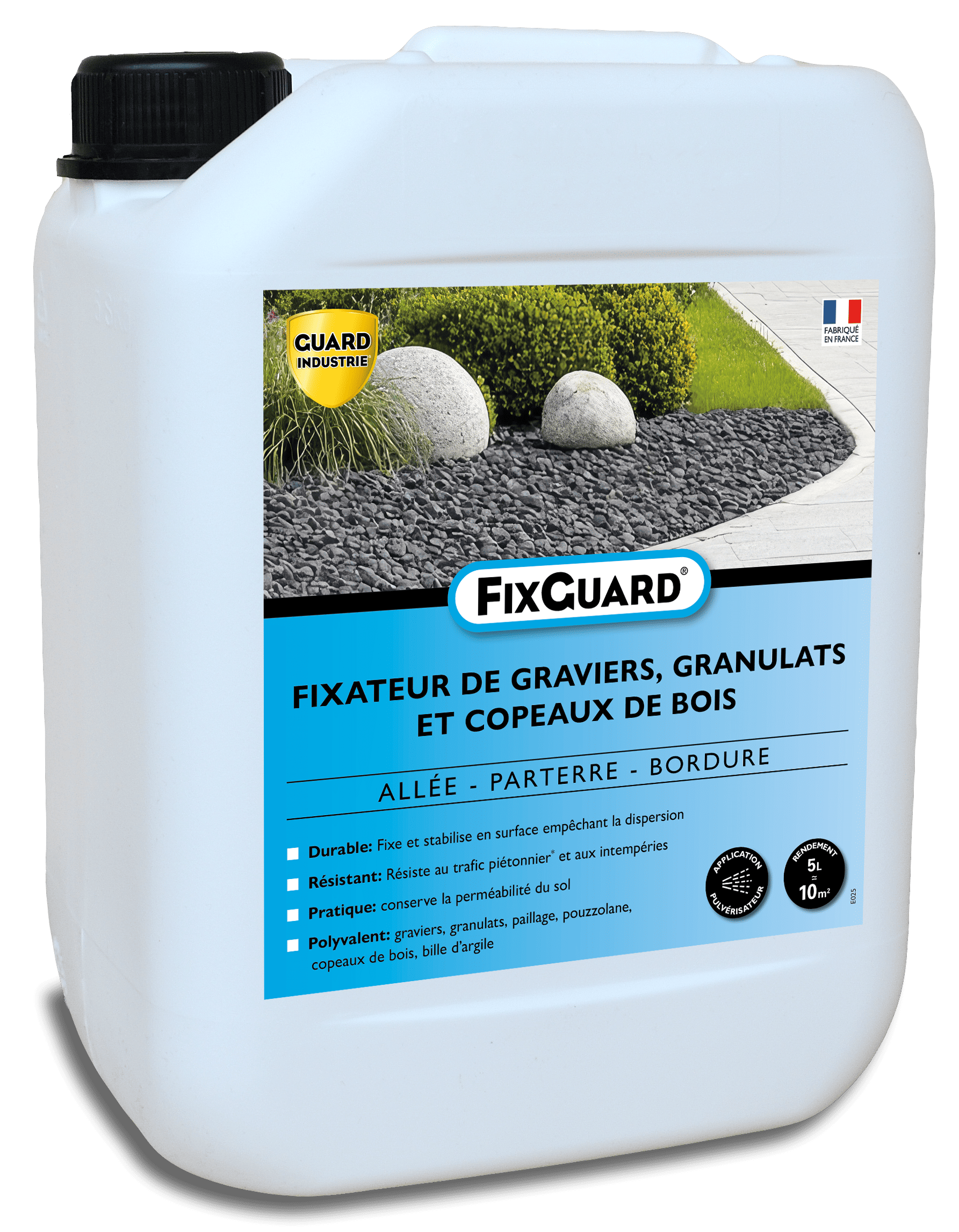 FixGuard - Liant fixateur de Graviers, Galets, Copeaux pour Ne Plus Ratisser- Fixe 3 Ans Les Pierres détachées - Résiste souffleur - Image 1