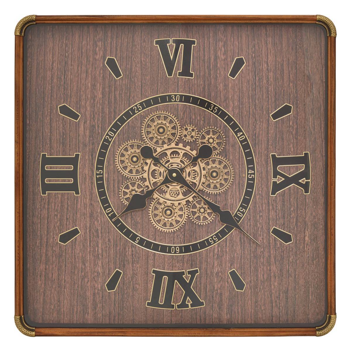 Atmosphera - Horloge Archie 60x60cm marron - Atmosphera Créateur d'intérieur - Image 2