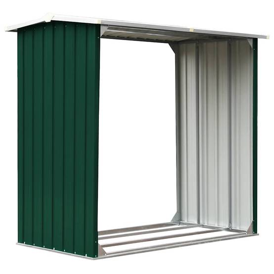 Abri à bûches Acier Galvanisé pour Jardin Stockage Bois 172x91x154 cm Vert - ComfortXL Outdoor Living - Image 2