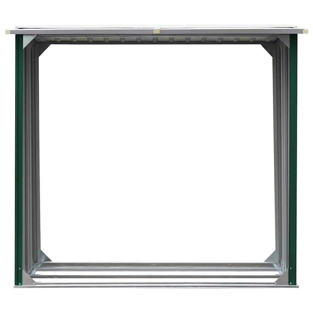 Abri à bûches Acier Galvanisé pour Jardin Stockage Bois 172x91x154 cm Vert - ComfortXL Outdoor Living - Image 3