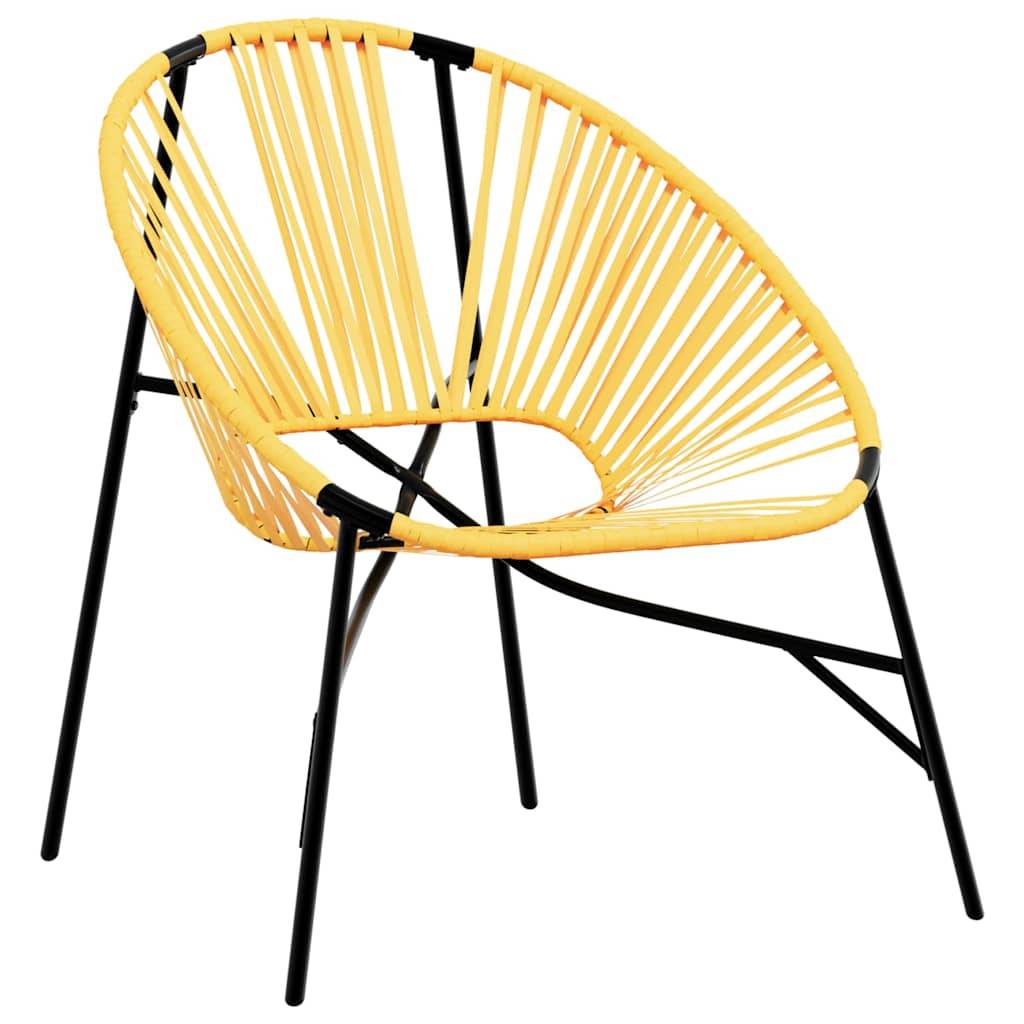 Vidaxl - Lot de 3 Chaise de jardin noir et jaune résine tressée vidaXL 4009295 - Image 9