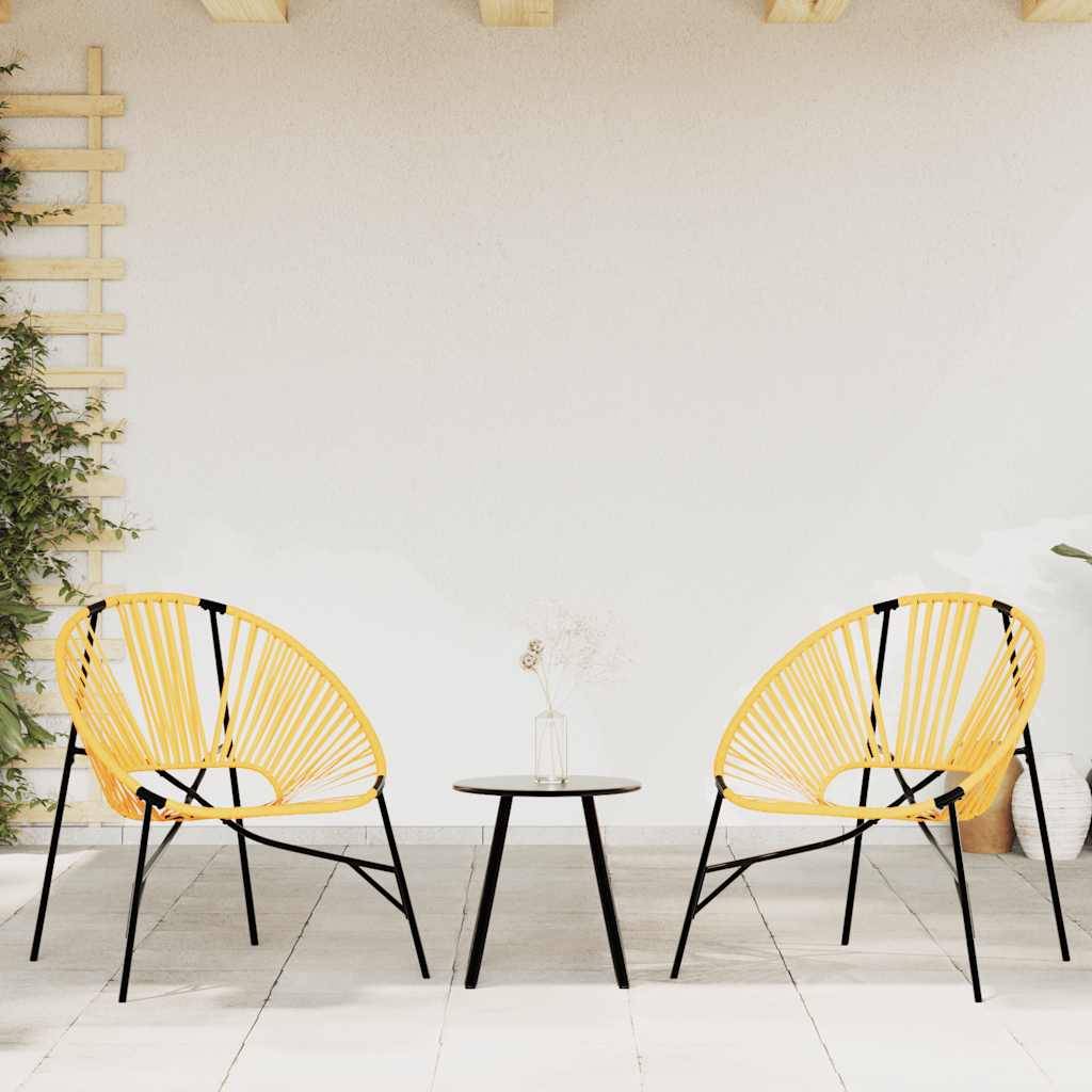 Vidaxl - Lot de 3 Chaise de jardin noir et jaune résine tressée vidaXL 4009295 - Image 1