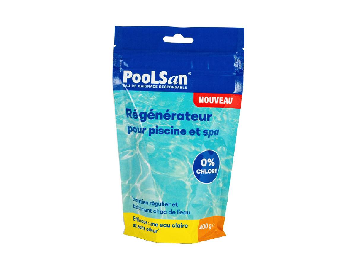 Poolsan - BSI - PooLSan - Recharge Sans Chlore - Régénérateur pour Désinfection Eau Piscine ou Spa - Sachet 400g - Imagen 1
