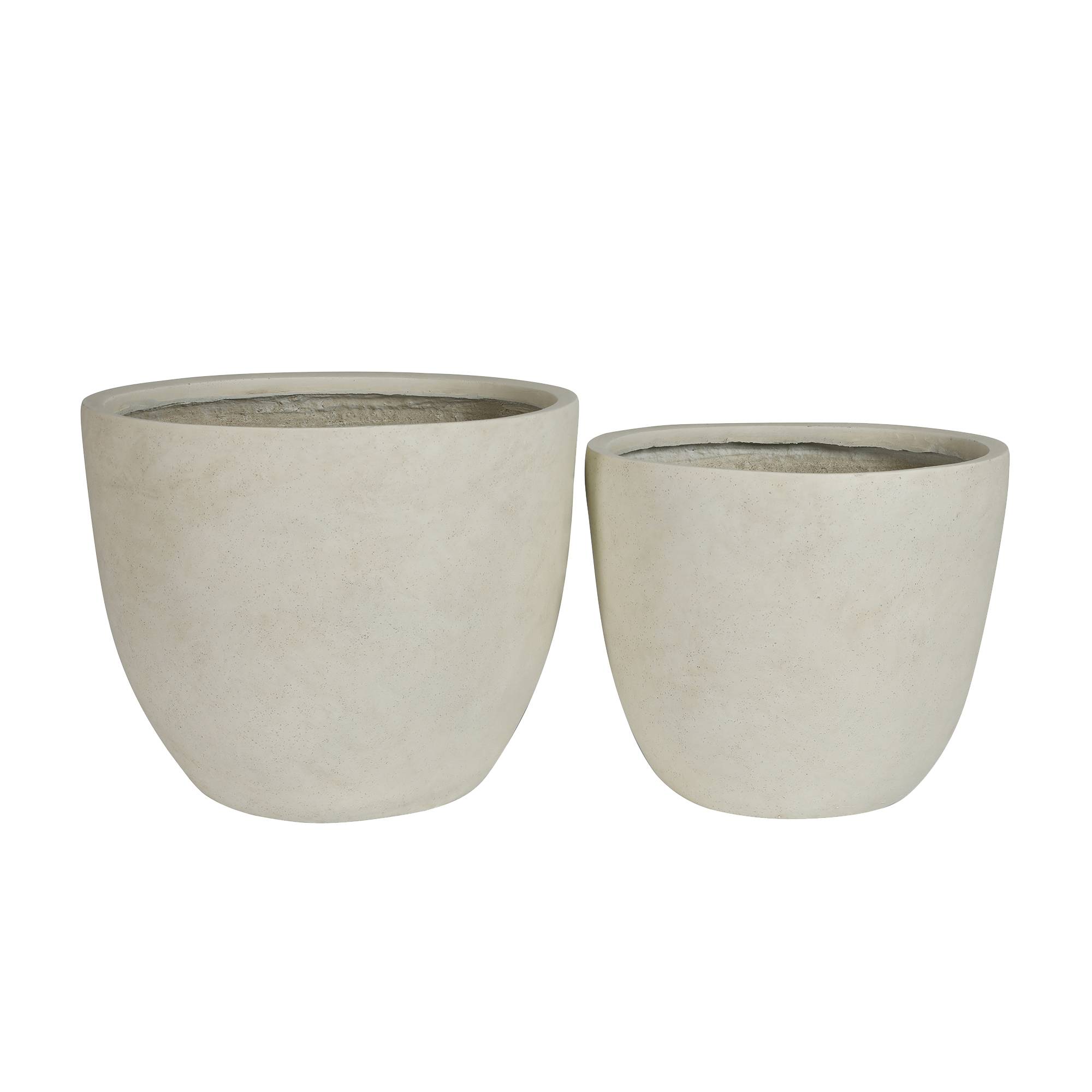 Lot 2 Pots Fleurs Ronds Magnésie Jardin Intérieur Avec Drainage 45cm 38cm Blanc - ComfortXL Outdoor Living - Image 7