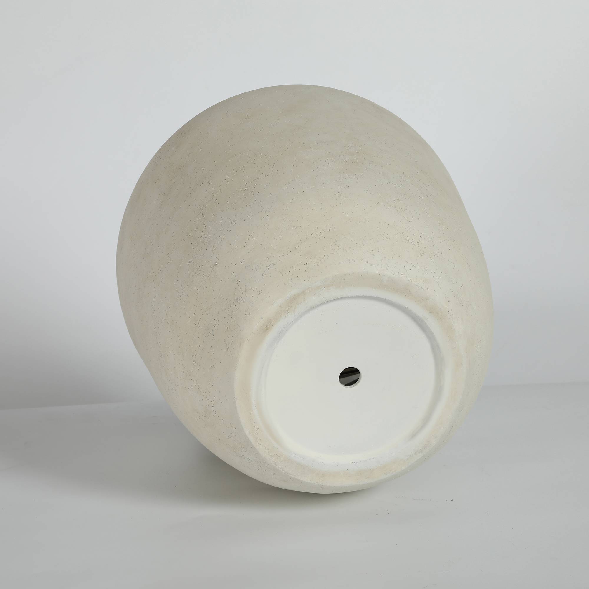 Lot 2 Pots Fleurs Ronds Magnésie Jardin Intérieur Avec Drainage 45cm 38cm Blanc - ComfortXL Outdoor Living - Image 4