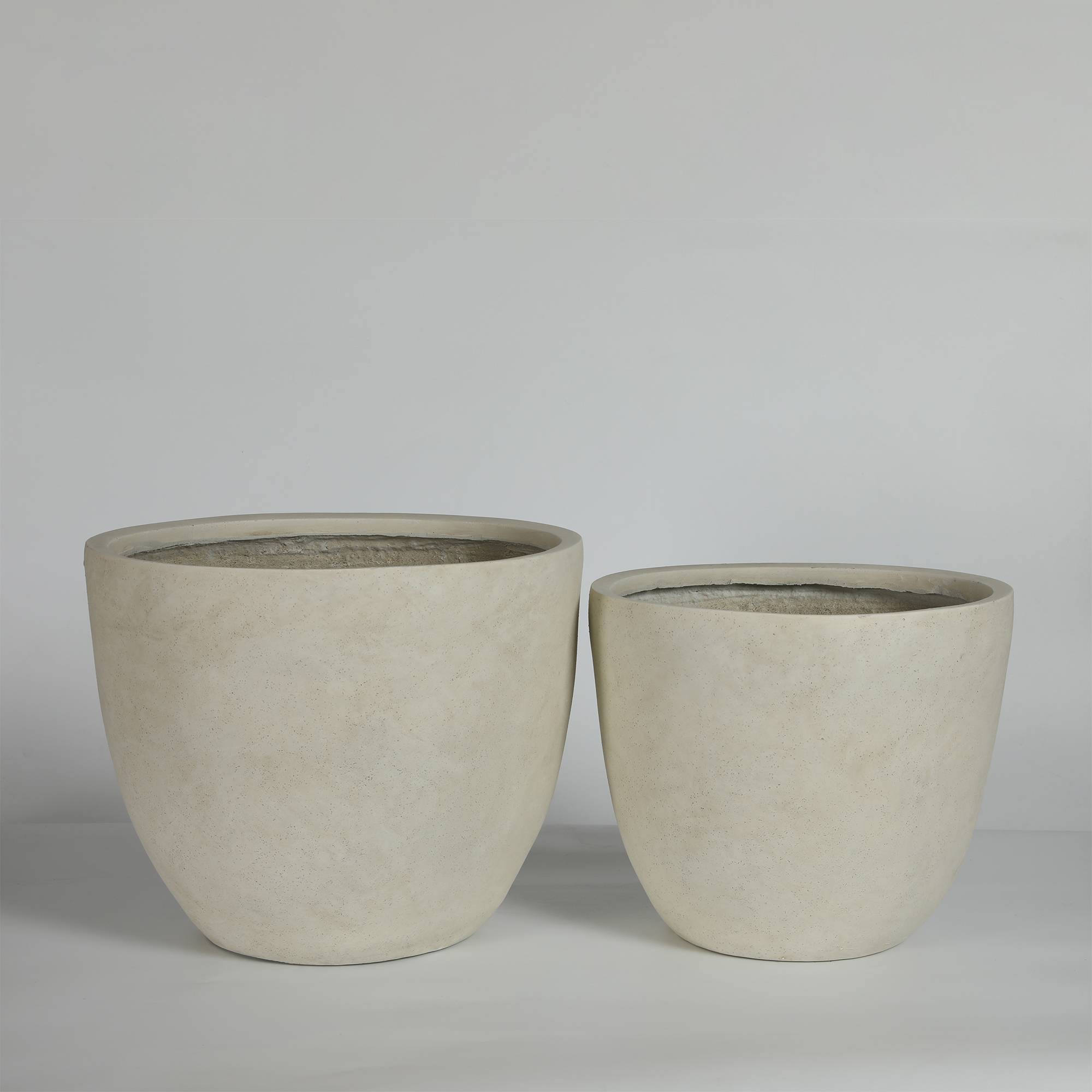 Lot 2 Pots Fleurs Ronds Magnésie Jardin Intérieur Avec Drainage 45cm 38cm Blanc - ComfortXL Outdoor Living - Image 8