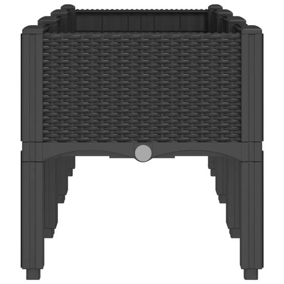 ComfortXL - Grand Bac à Fleurs sur Pieds PP pour Jardin Terrasse 120x40x42 cm Noir - ComfortXL Outdoor Living - Image 4